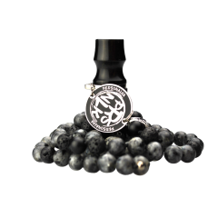 Персональный мундштук Personalka Stone с бусами из натурального камня (чёрный, серый)