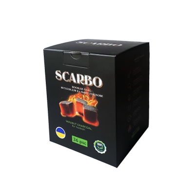 Ореховый уголь для кальяна Scarbo (0,5 кг, 36 шт, р25)