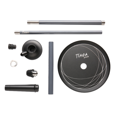 Кальян Tiaga Iris Black (чёрный, полный комплект)