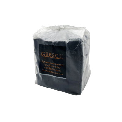 Горіхове вугілля для кальяну Gresco (1 кг, 64 шт, р26, без коробки)