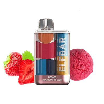 Elf Bar TE6000 color Strawberry Ice Cream (Клубничное Мороженое) Одноразовый POD