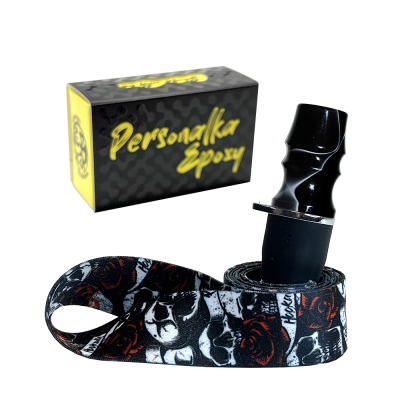 Персональный мундштук Personalka Epoxy Sakura (Чёрный с белым)