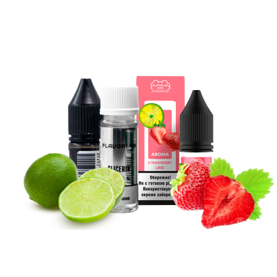 Набір для самозамішування Flavorlab Puff Strawberry lime (Полуниця лайм, 50 мг, 10 мл)