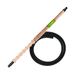 Мундштук для кальяна из дерева Karma Hookah Walnut Green + шланг Soft Touch (Зелёный)