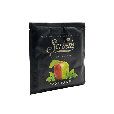 Тютюн Serbetli Two apple Mint (Подвійне Яблуко М'ята, 100 г)