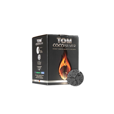 Кокосовый уголь для кальяна Tom CocoSilver (1 кг, 60 шт, сегмент)