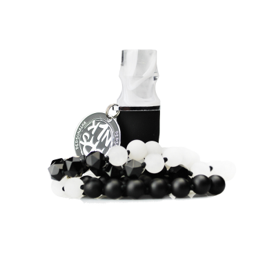 Персональный мундштук Personalka Stone с бусами из натурального камня (Белый, Чёрный)