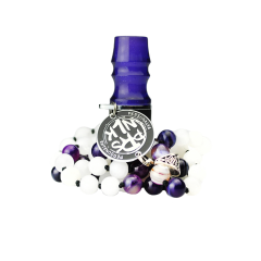 Персональный мундштук Personalka Stone с бусами из натурального камня (Белый, Фиолетовый)