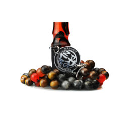 Персональный мундштук Personalka Stone с бусами из натурального камня (Серый, Оранжевый)