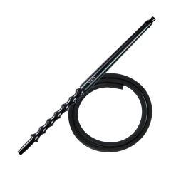 Мундштук для кальяна из дерева Karma Hookah Black Gloss + шланг Soft Touch (Чёрный глянцевый)