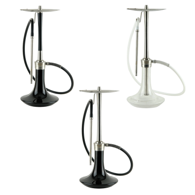 Кальян Oduman Cosmo Black Glass Silver Body (Металлик, полный комплект)