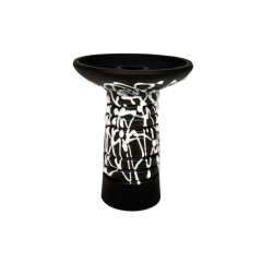 Глиняная чаша Gusto Bowls Alien Black Glaze Black White (белая поливка)