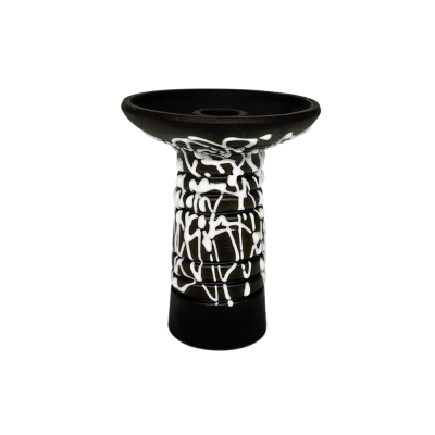 Глиняная чаша Gusto Bowls Alien Black Glaze Black White (белая поливка)