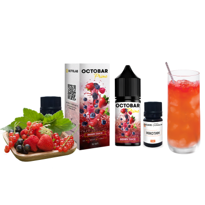 Набор для самозамеса Octobar Prime Berry Juice (Малина Красная Смородин, 50 мг, 30 мл)