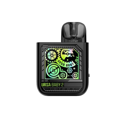 Lost Vape Ursa Baby 2 900 Pop Black x Time Gear (Чорно-зелений, з картриджем) Багаторазовий POD