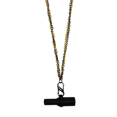 Персональный мундштук силиконовый Personalka Silicone Pro Chain Black Gold (Чёрный с золотистым)
