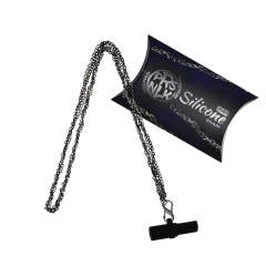 Персональный мундштук силиконовый Personalka Silicone Pro Chain Black Silver (Чёрный с металликом)