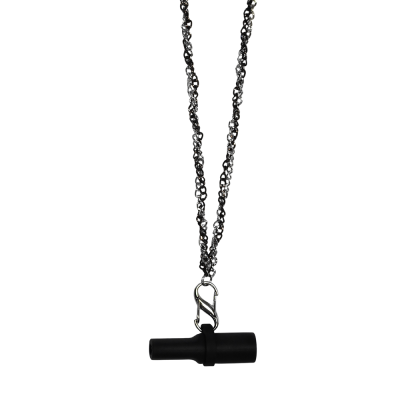Персональный мундштук силиконовый Personalka Silicone Pro Chain Black Silver (Чёрный с металликом)