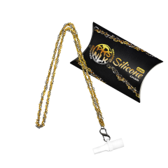 Персональный мундштук силиконовый Personalka Silicone Pro Chain Gold Silver (Золотистый с металликом)