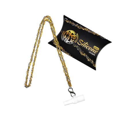 Персональный мундштук силиконовый Personalka Silicone Pro Chain Gold Silver (Золотистый с металликом)