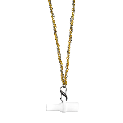 Персональный мундштук силиконовый Personalka Silicone Pro Chain Gold Silver (Золотистый с металликом)