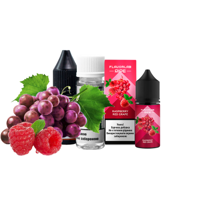 Набор для самозамеса жидкости Flavorlab Ripe Raspberry Red Grape (Малина Виноград, 50 мг, 30 мл)