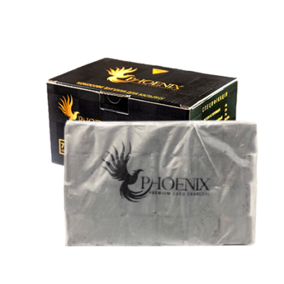 Кокосовый уголь для кальяна Phoenix (1 кг, 72 шт, р25, без коробки)