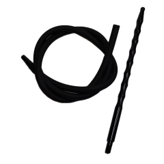 Мундштук для кальяна из алюминия Garden Black с Силиконовым Шлангом (чёрный)