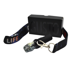 Персональный мундштук из керамики Gusto с ленточкой Gusto Life (Чёрно-белый)