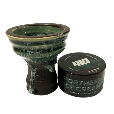 Глиняная чаша 420 (зелёная) + табак Northern Ice Cream (25 г)