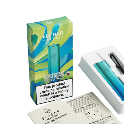 Elf Bar Mate 500 Blue (Синий, без картриджа) Многоразовый POD