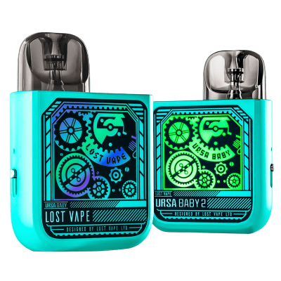 Lost Vape Ursa Baby 2 900 Pop Blue Time Gear (Бирюзовый, с картриджем) Многоразовый POD
