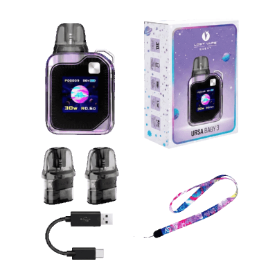 Lost Vape Ursa Baby 3 Pod 900 Ash Wood (Коричневий, з картриджем) Багаторазовий POD