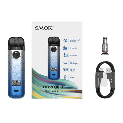Smok Novo 4 800 Red Stabilizing Wood (Красный, с картриджем) Многоразовый POD