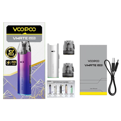 Voopoo VMATE PRO 2 1500 Neon (Сине-фиолетовый, с картриджем) Многоразовый POD Voopoo VMATE PRO 2 1500 Neon (Сине-фиолетовый, с картриджем) Многоразовый POD