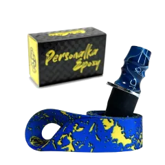 Персональний мундштук Personalka Epoxy Sakura (Синій з білими розводами)