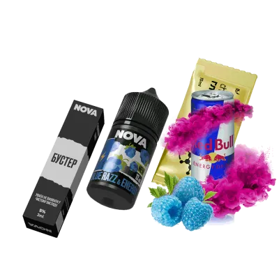 Набор для самозамеса Chaser Nova Red Bull&Blue Raspberry (Энергетик Черника Малина, 50 мг, 30 мл)