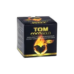 Кокосовый уголь для кальяна Tom Cococha Gold (1 кг, 64 шт, р26)