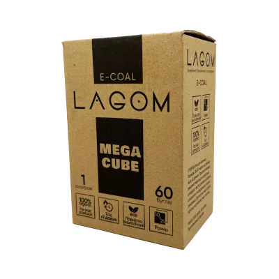 Ореховый уголь для кальяна Lagom (1 кг, 60 шт, р25x30)