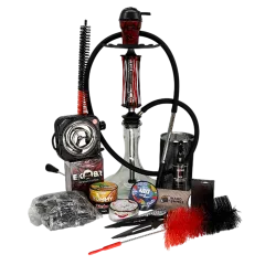 Набір Trumpet Hookah Rider Black Red - кальян, аксесуари, тютюн Набір Trumpet Hookah Rider Black Red - кальян, аксесуари, тютюн