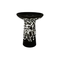 Глиняная чаша Gusto Bowls Alien Black Glaze Black White (белая поливка)