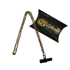Персональный мундштук силиконовый Personalka Silicone Pro Chain Black Gold (Чёрный с золотистым)