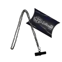 Персональний мундштук силіконовий Personalka Silicone Pro Chain Black Silver (Чорний з металіком)