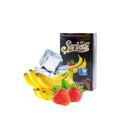 Тютюн Serbetli Ice Banana Strawberry (Кридяна Банан Полуниця, 50 г)
