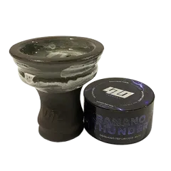 Глиняна чаша 420 (сіра) + тютюн Banano Thunder (25 г)