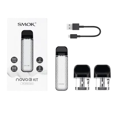 Smok Novo 3 800 Purple Red Carbon Fiber (Фиолетово-Красный, с картриджем) Многоразовый POD
